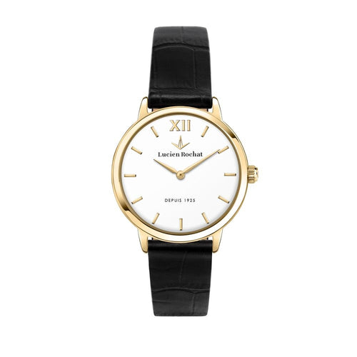Orologio LUCIEN ROCHAT donna Charme pelle nero / dorato