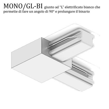 Binario Top Light MONO AMOSKIT 300L BIANCO E27 LED lampada soffitto faretti spot orientabili moderno