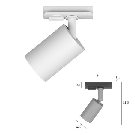 Binario Top Light MONO AMOSKIT 300 BI BIANCO E27 LED lampada soffitto faretti spot orientabili moderno