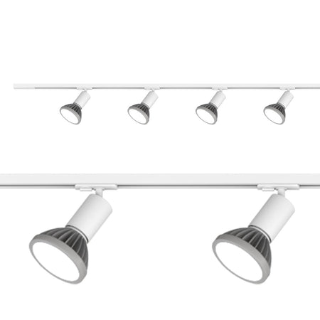 Binario Top Light MONO AMOSKIT 300 BI BIANCO E27 LED lampada soffitto faretti spot orientabili moderno