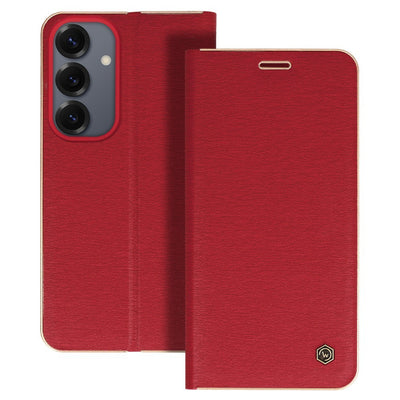 custodia a libro per redmi note 14 PRO 5g con porta carte di credito chiusura magnetica rossa