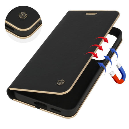 custodia a libro per redmi note 14 PRO 5g con porta carte di credito chiusura magnetica rossa