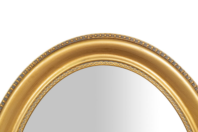 Biscottini Specchio Biscottini da parete ovale 64x4x84 foglia oro anticato orizzontale