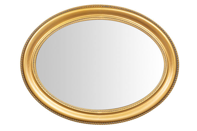 Biscottini Specchio Biscottini da parete ovale 64x4x84 foglia oro anticato orizzontale