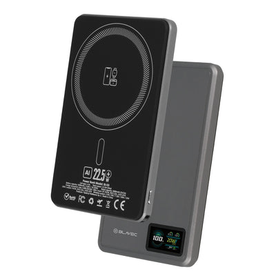 powerbank magsafe 5000 mah fast charge 22,5 watt grey con display lcd