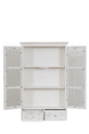 Biscottini VETRINETTA IN LEGNO FINITURA BIANCA ANTICATA L42XPR19XH76 CM STILE SHABBY