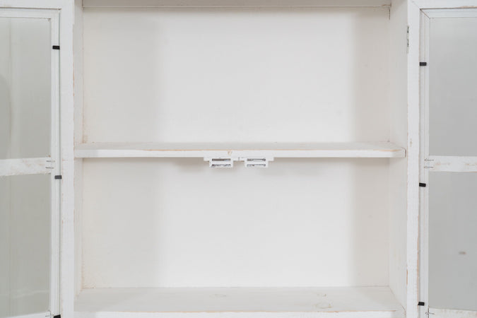 Biscottini VETRINETTA IN LEGNO FINITURA BIANCA ANTICATA L42XPR19XH76 CM STILE SHABBY