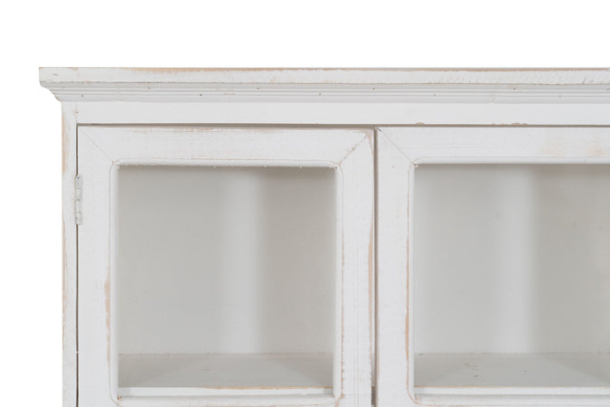 Biscottini VETRINETTA IN LEGNO FINITURA BIANCA ANTICATA L42XPR19XH76 CM STILE SHABBY