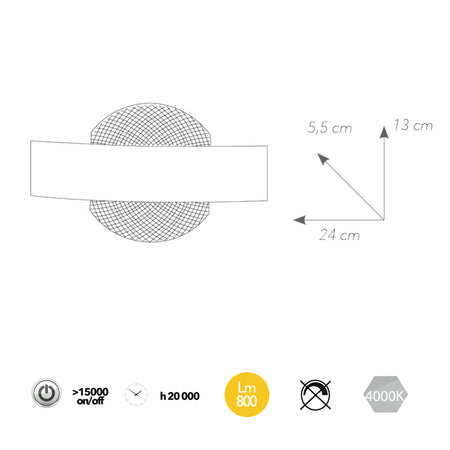 Applique da parete per interno a led 10W bianca ALWAYS
