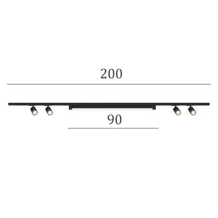 Binario Top Light MONO MIXKIT 200 N NE GU10 LED MODULO INTEGRATO 4000K lampada soffitto faretti yari orientabili moderno