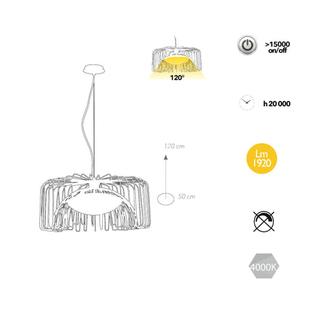 Lampada a sospensione 24W a led bianca PANTHER