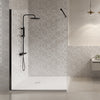 Box doccia walk in con profili neri in cristallo 8mm H195 OSIRIDE BLACK