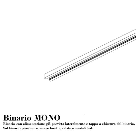Binario Top Light MONO MIXKIT 300 N BI MILO YARI GU10 LED modulo integrato orientabile faretti spot moderni soffitto