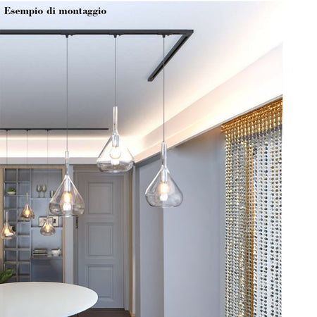 Binario Top Light MONO MIXKIT 300 N BI MILO YARI GU10 LED modulo integrato orientabile faretti spot moderni soffitto