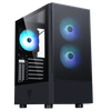 Case Itek SIISBE 3.0 - Gaming - 3x12cm ARGB fan - Alimentatore NON incluso - 2x USB 3.2 - Pannello Laterale trasparente - ATX, Micro Atx - Nero