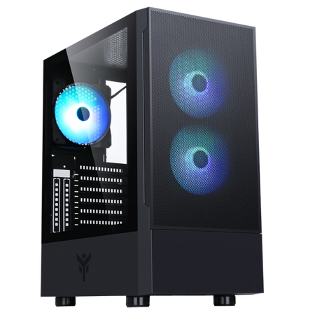 Case SIISBE 3.0 - Gaming Middle Tower- 3x12cm ARGB fan- USB3- Side Panel Temp Glass with hinge