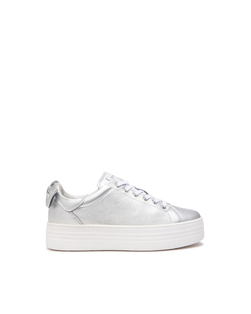 Nero Giardini sneakers donna in pelle laminata argento E513020D700