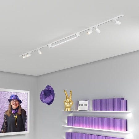 Binario Top Light MONO MIXKIT 300 N BI MILO YARI GU10 LED modulo integrato orientabile faretti spot moderni soffitto