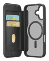 custodia a libro iphone 17 nera con porta carte di credito magsafe