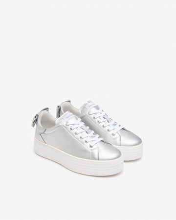 Nero Giardini sneakers donna in pelle laminata argento E513020D700