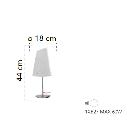 Lampada da tavolo 60W E27 altezza 44cm bianca LOCKE