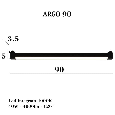 Binario Top Light MONO YARIKIT 300L NE GU10 LED lampada soffitto faretti spot orientabili moderno