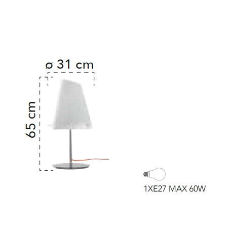 Lampada da tavolo 60W E27 altezza 65cm bianca LOCKE