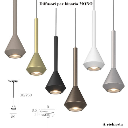 Binario Top Light MONO YARIKIT 300L NE GU10 LED lampada soffitto faretti spot orientabili moderno