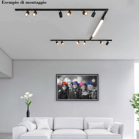 Binario Top Light MONO YARIKIT 300L NE GU10 LED lampada soffitto faretti spot orientabili moderno