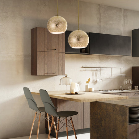 Lampada a sospensione 60W E27 diametro 20cm oro GLAM