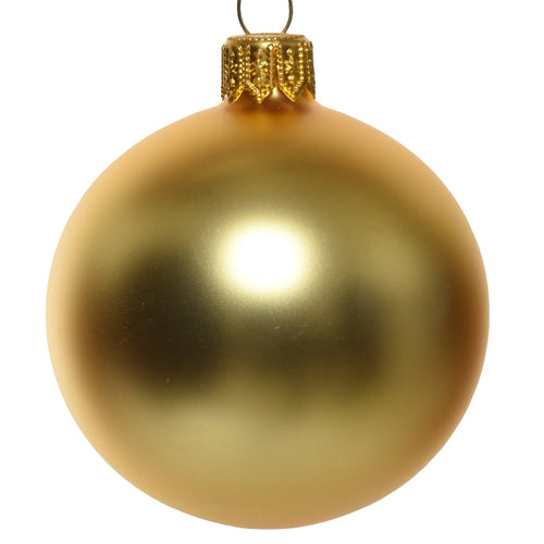 Palline per albero di Natale in vetro decorate color Oro opaco