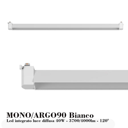 Binario Top Light MONO YARIKIT 100 BI BIANCO GU10 LED spot soffitto orientabili moderni