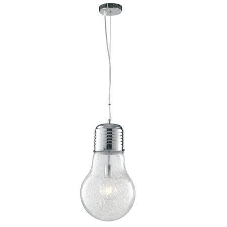 Lampada a sospensione per interno 60W E27 diam. 30 cromo BILBO