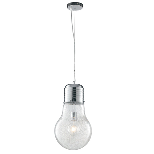 Lampada a sospensione per interno 60W E27 diam. 30 cromo BILBO