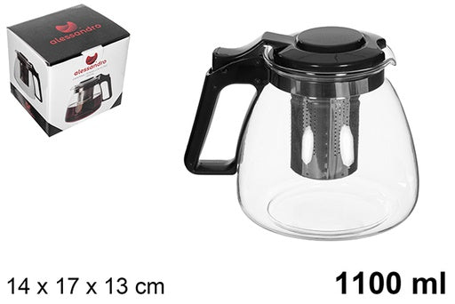 Teiera nera con filtro 1100ml