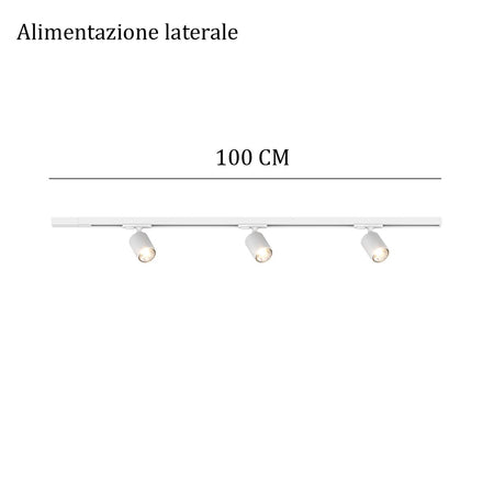 Binario Top Light MONO YARIKIT 100 BI BIANCO GU10 LED spot soffitto orientabili moderni