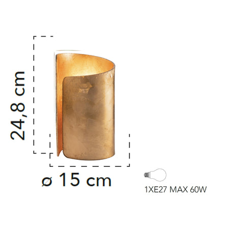 Lampada da tavolo 60W E27 oro CREATE