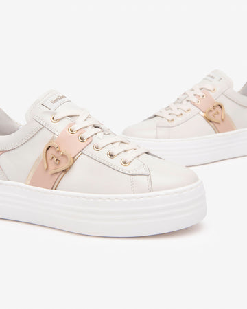 Nero Giardini sneakers donna in pelle beige col .osso E513022D713