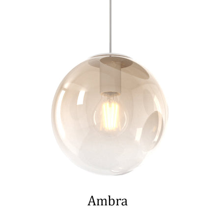 Binario Top Light MONO 1194MONO BI BIANCO E27 LED lampada soffitto moderna sfera vetro colorato