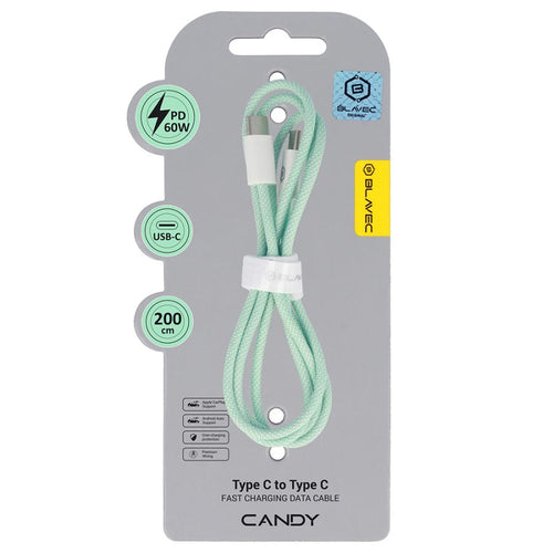 cavo dati usb-c / usb-c 200cm 60watt 3A green