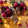 Palline per albero di Natale in vetro decorate color Rosso Scuro opaco