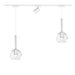 Binario Top Light MONO 1155 FUTURE YARI BI BIANCO E27 LED lampada soffitto moderna spot orientabile vetro trasparente