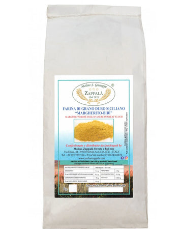 1 Kg Farina Margherito/bidì Di Grano Duro Siciliano (molitura A Pietra)