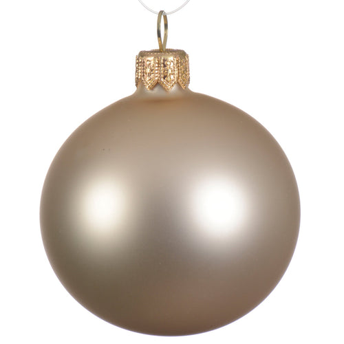 Palline per albero di Natale in vetro decorate color Perla Opaco