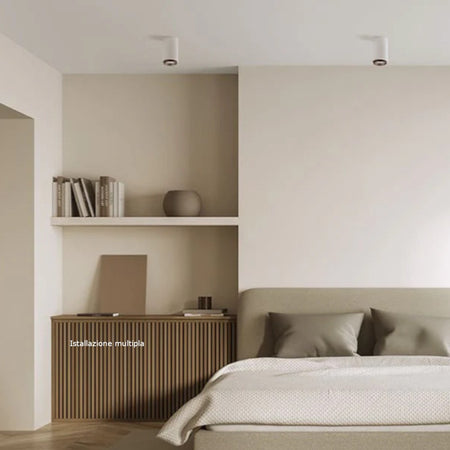 Plafoniera gesso Sforzin illuminazione PROPILEI T488 GU10 LED anelli colorati