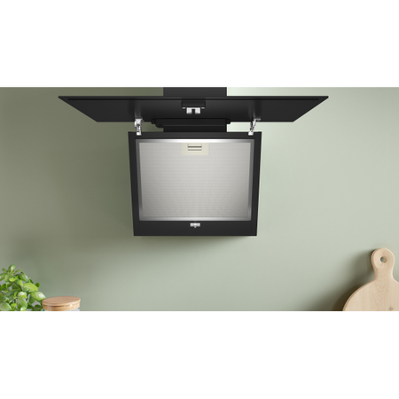Bosch Cappa Design In Vetro A Muro 60cm 220w Luce Led Nero Dwk65dk60