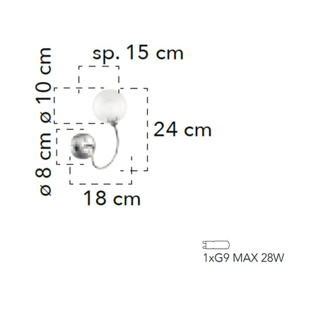 Applique da parete per interno 28W G9 cromo POST