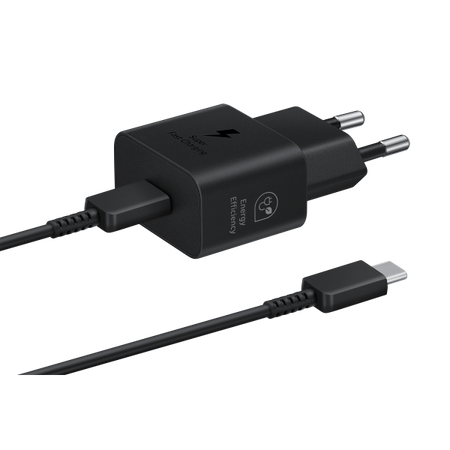 CARICABATTERIA DA RETE SAMSUNG SUPER FAST CHARGING 25W USB-C + CAVO TYPE-C EP-T2510XBEGEU BLACK