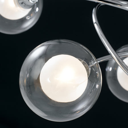 Lampada a sospensione 28W 6XG9 a sei emissioni cromo POST