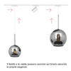 Binario Top Light MONO 1155 FUTURE YARI BI BIANCO E27 LED lampada soffitto moderna spot orientabile vetro cromo